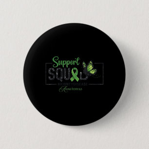 Badge Rond 5 Cm Équipe de soutien Ruban vert papillon Rein