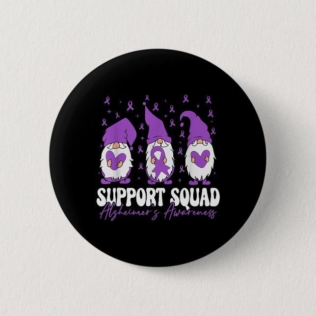 Badge Rond 5 Cm Équipe de soutien Ruban violet de sensibilisation  (Devant)