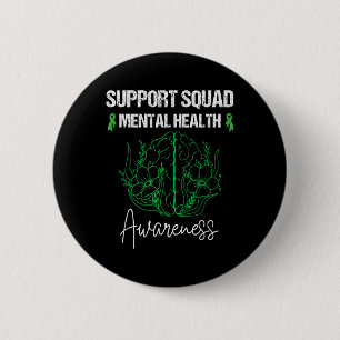 Badge Rond 5 Cm Équipe de soutien Sensibilisation à la santé menta