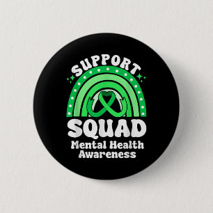 Badge Rond 5 Cm Équipe de soutien Sensibilisation à la santé menta
