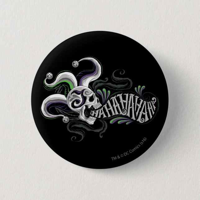 Badge Rond 5 Cm Équipe de suicide | Joker Skull - Haha (Devant)