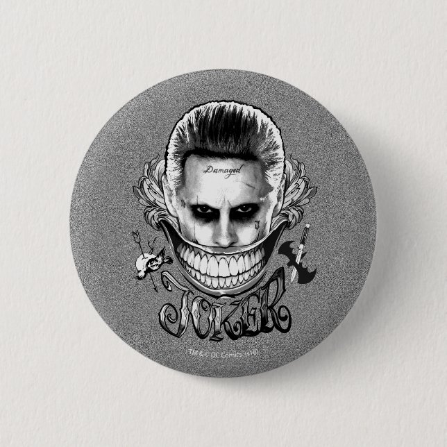 Badge Rond 5 Cm Équipe de suicide | Joker Smile (Devant)