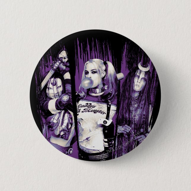 Badge Rond 5 Cm Équipe de suicide | Squad Girls "In Squad We Trust (Devant)