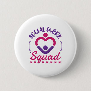 Badge Rond 5 Cm Équipe de travail social Travailleur social LCSW