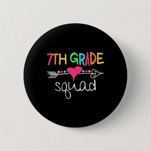 Badge Rond 5 Cm Équipe d'élèves de 7e année 7e équipe d'enseignant (Devant)