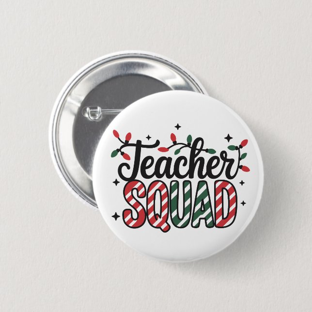 Badge Rond 5 Cm Équipe d'enseignants de Noël Drôle de fête de Noël (Devant & derrière)