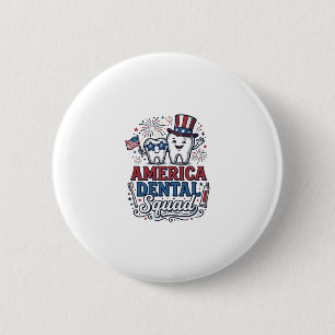Badge Rond 5 Cm Équipe dentaire américaine dessin vectoriel de den