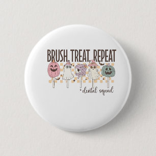 Badge Rond 5 Cm Équipe dentaire drôle et effrayante Brosse Traite