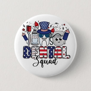 Badge Rond 5 Cm Équipe dentaire Mignonne hygiéniste dentaire 14 ju