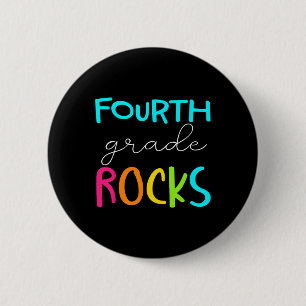Badge Rond 5 Cm Équipe des rochers de 4e année Enseignant