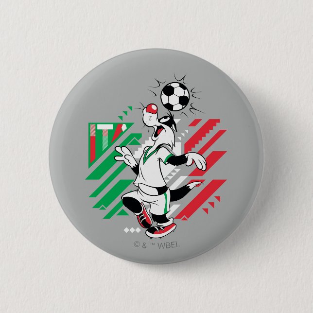 Badge Rond 5 Cm Équipe d'Italie de football Graphique SYLVESTER™ (Devant)
