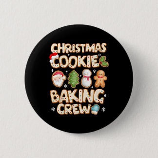 Badge Rond 5 Cm Équipe du roi des biscuits de Noël tenue de Noël a