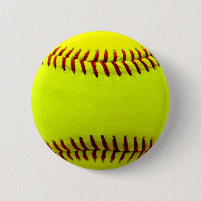 Badge Rond 5 Cm Équipe du softball jaune personnalisable (Devant)