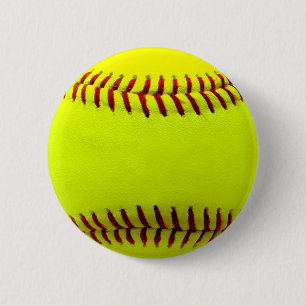 Badge Rond 5 Cm Équipe du softball jaune personnalisable
