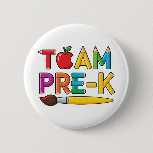 Badge Rond 5 Cm Équipe École Colorée Pré-Maternelle