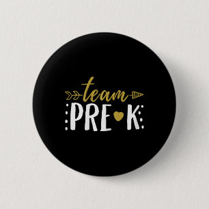 Badge Rond 5 Cm Équipe Enseignant de maternelle pré-K Élève Flèche