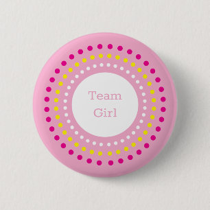 Badge Rond 5 Cm Équipe Fille Fête de Révélation du Sexe à des Poin