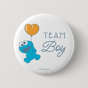 Badge Rond 5 Cm Équipe Garçon Baby Shower Cookie Monster