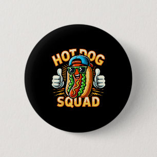 Badge Rond 5 Cm Équipe Hot Dog Squad Funny Hot Dog Stand Team Hotd