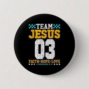 Badge Rond 5 Cm Équipe Jésus 03 Foi Espoir Amour Bible Chrétienne