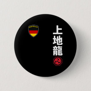 Badge Rond 5 Cm Équipe Karate Uechi Ryu Allemand Drapeau Martial J