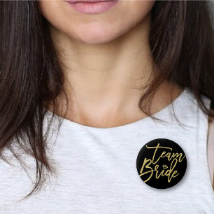 Badge Rond 5 Cm Équipe mariée Diamond Chic Gold Mariage