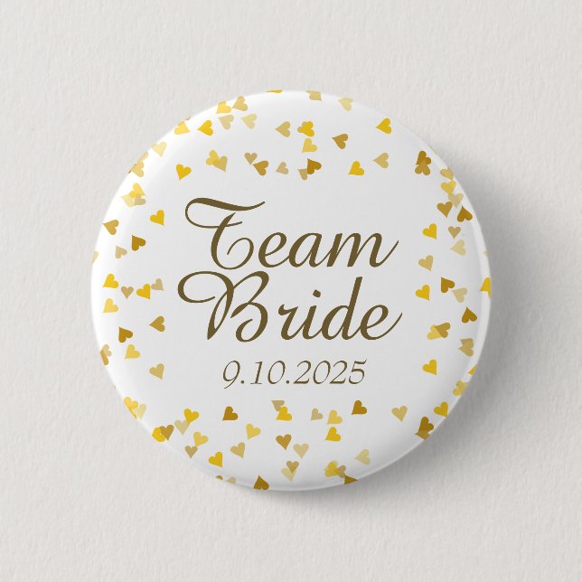 Badge Rond 5 Cm Équipe Mariée / Marié (Devant)