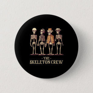 Badge Rond 5 Cm Équipe masculine de squelette d'Halloween
