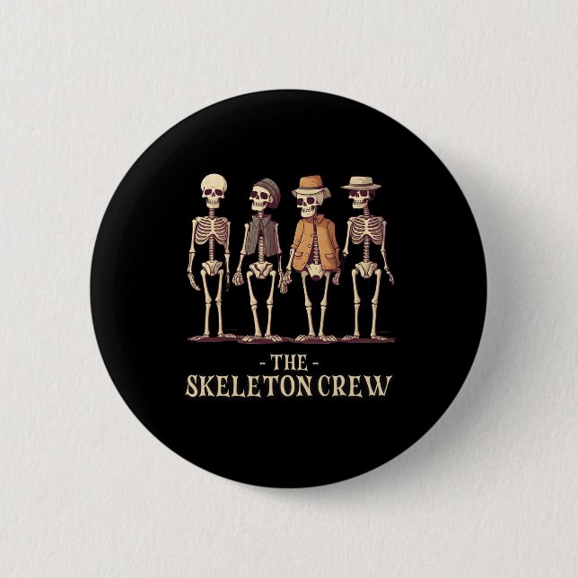 Badge Rond 5 Cm Équipe masculine de squelette d'Halloween (Devant)