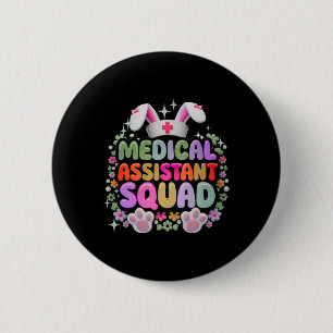 Badge Rond 5 Cm Équipe médicale instantanée Funny Cute Lapin de Pâ