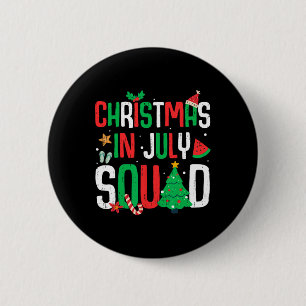 Badge Rond 5 Cm Équipe Noël en Juillet Drôle de Vacances d'Été sur