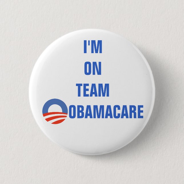 BADGE ROND 5 CM ÉQUIPE OBAMACARE - BOUTON (Devant)