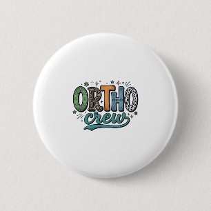 Badge Rond 5 Cm Équipe Ortho Vintage Équipe Dentaire Vector Design
