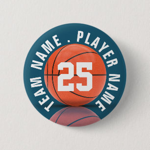 Badge Rond 5 Cm Équipe personnalisée de basket-ball