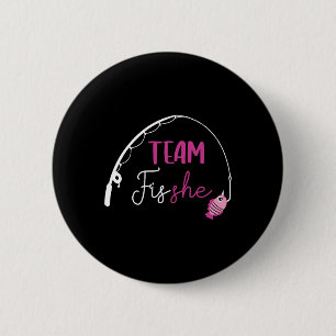 Badge Rond 5 Cm Équipe Poisson Elle Chemise Fête de Révélation de