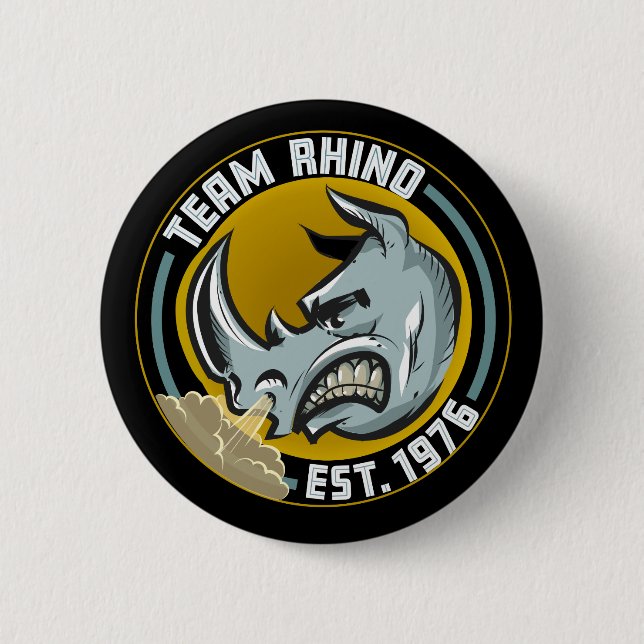 Badge Rond 5 Cm Équipe Rhino Button (Devant)