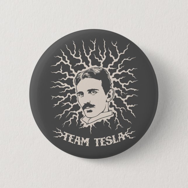 Badge Rond 5 Cm Équipe Tesla (Devant)