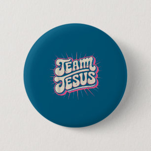 Badge Rond 5 Cm Équipe Tout-Petit Jésus Famille Correspondante Foi