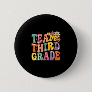 Badge Rond 5 Cm Équipe troisième année groovy 3e année de rentrée
