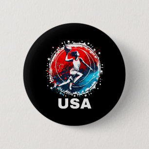 Badge Rond 5 Cm Équipe Usa De Baseball Usa