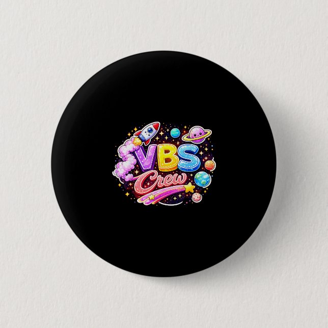 Badge Rond 5 Cm équipe Vbs vacances école biblique religieuse (Devant)