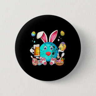 Badge Rond 5 Cm Équipement de bowling Bunny de Pâques Boire Bière