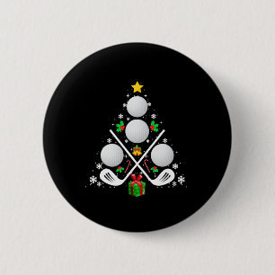 Badge Rond 5 Cm Équipement de golf Arbre de Noël Golf de Noël