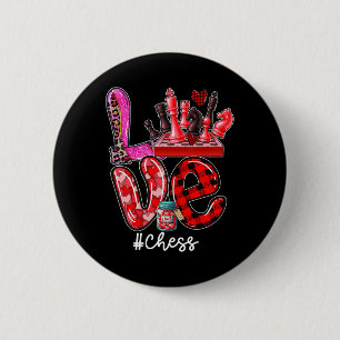 Badge Rond 5 Cm Équipement d'échecs d'amour Équipe de joueur Saint
