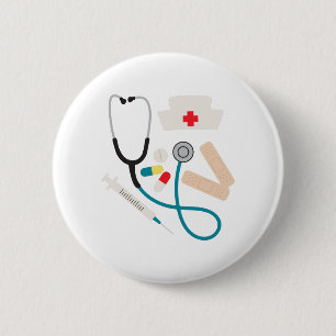 Badge Rond 5 Cm Équipement d'infirmière