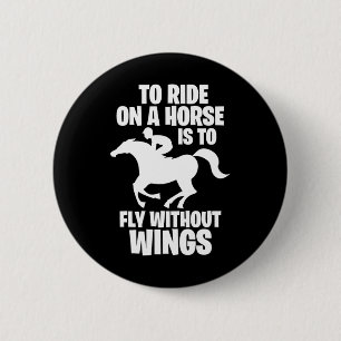 Badge Rond 5 Cm Équitation À Circuler Sur Un Cheval Est De Voler S