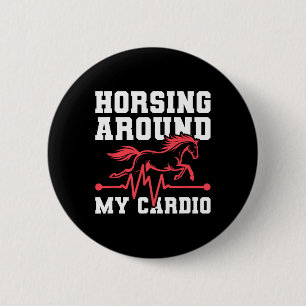 Badge Rond 5 Cm Équitation cavalier - Horseback Ekg