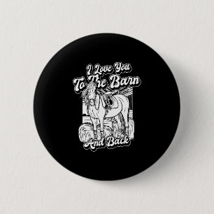 Badge Rond 5 Cm Équitation - Équitation Je Vous Aime À La Grange E