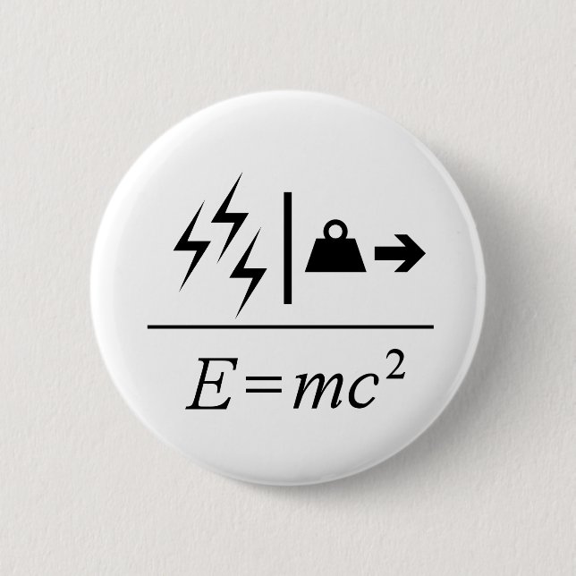 Badge Rond 5 Cm Équivalence de Mass-Energy (Devant)