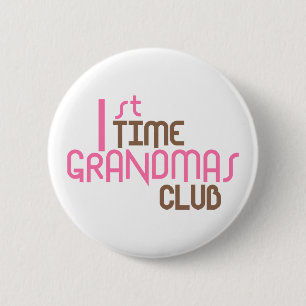 Badge Rond 5 Cm ęr Club de grand-mamans de temps (rose)